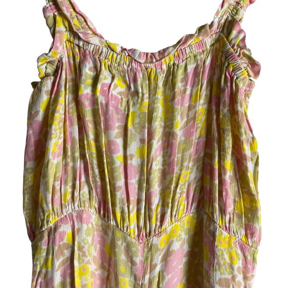 Faithfull the Brand Dolores Ida Floral Print Wide Leg Cropped Jumpsuit Size S - Picture 6 of 12